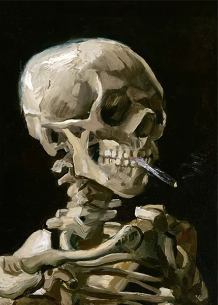 Head-of-a-Skeleton-with-a-Burning-Cigarette-by-Van-Gogh-R
