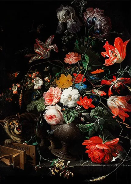 The-Overturned-Bouquet-by-Abraham-Mignon