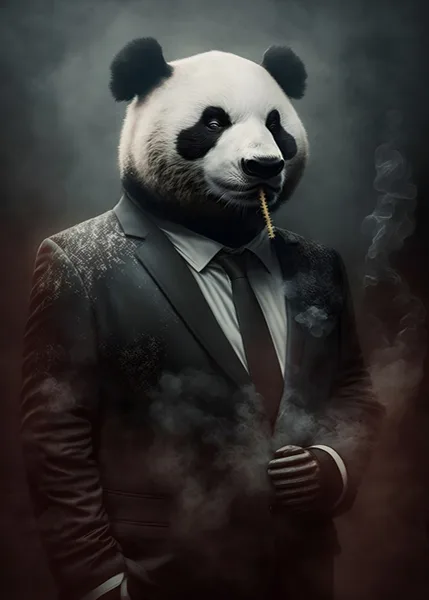 Şık Takım Elbiseli Panda