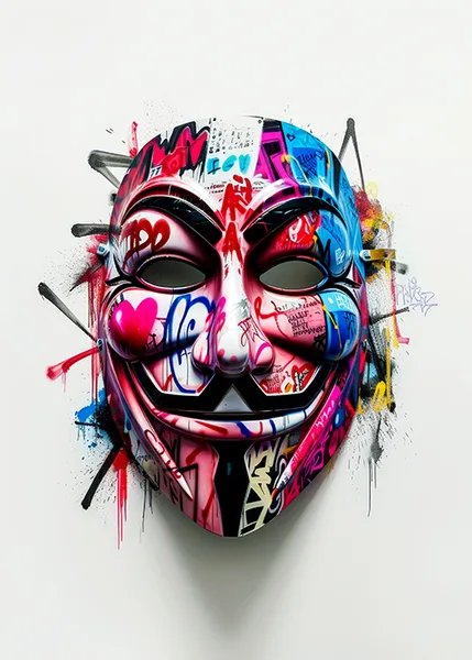 Renkli Grafitiyle Süslenmiş Maske