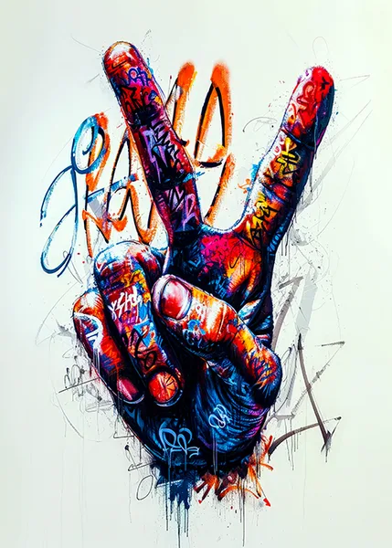 Renkli Grafiti Barış İşareti