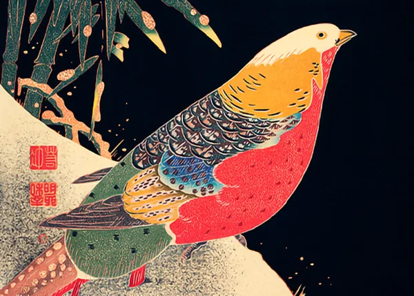 Golden-Pheasant-in-the-Snow-by-Ito-Jakuchu