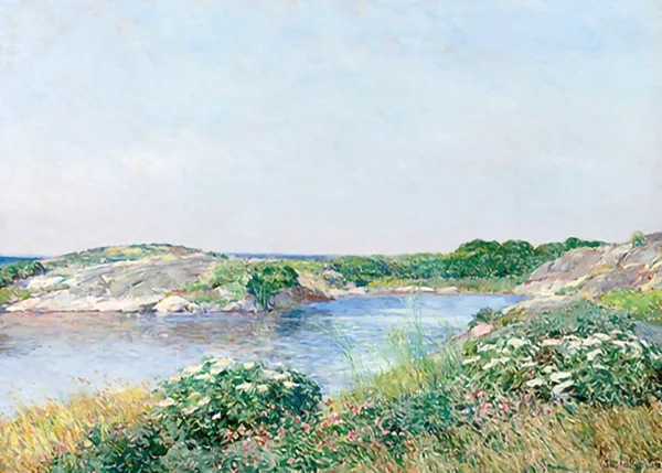 The-Little-Pond-Appledore-by-Frederick-Childe-Hassam
