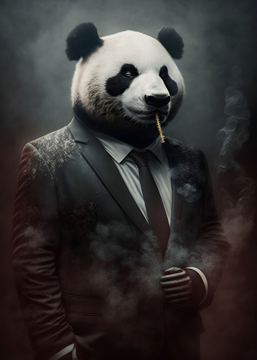 Şık Takım Elbiseli Panda