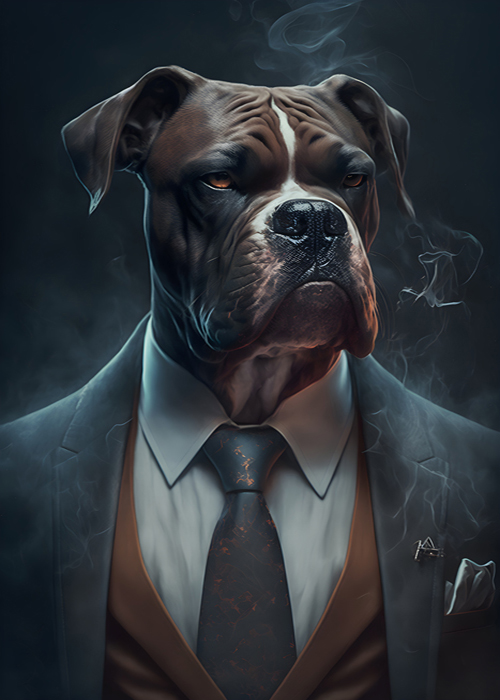 Şık Takım Elbiseli Köpek