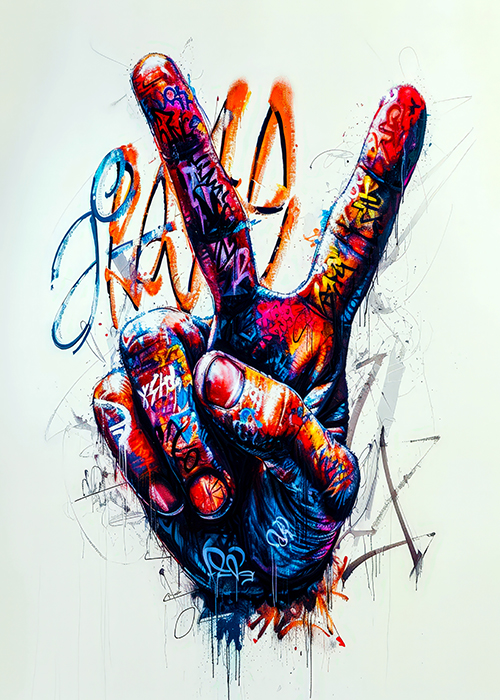 Renkli Grafiti Barış İşareti