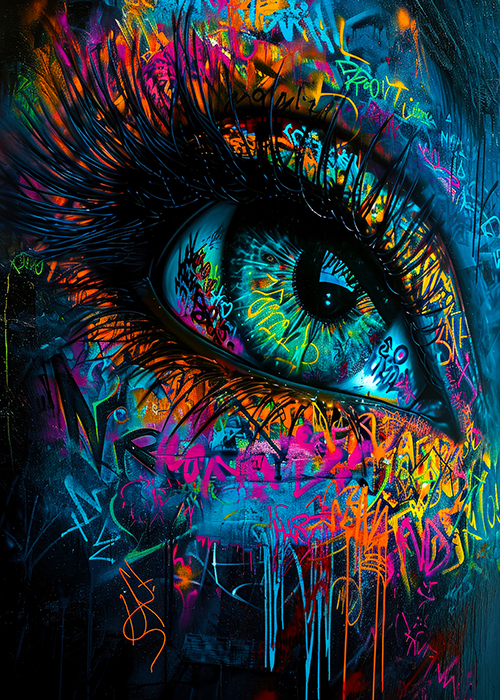 Renkli Grafiti Göz