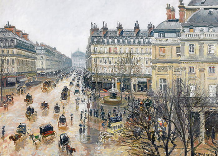 French-Theater-Square-Paris-by-Camille-Pissarro
