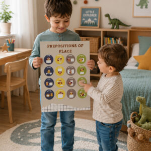 İngilizce A3 Poster Seti (5 Adet Poster) - Tek Yön Selefonlu - Prepositions, Nouns, Punctuation Symbols, Sözcük Türleri