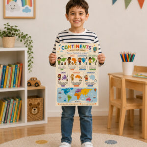 İngilizce A3 Poster Seti (2 Adet Poster) - Selefonlu - Nationalities and Continents