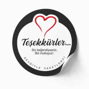 Teşekkürler Sticker Etiket Opak 50 Adet