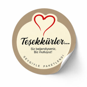 Teşekkürler Sticker Etiket Opak 50 Adet